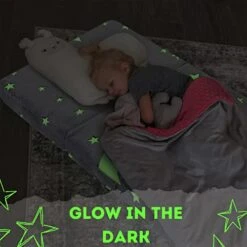 MeMoreCool Foldable Floor Mattress For Kids, Star Glow In The Dark Toddler Floor Nap Mat For Sleeping Daycare, Small Child Foldable Mattress Floor Bed, Trifold Futon Portable Tri Folding Mattress -Amazon Store 41zyxH3spvL