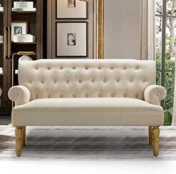 Rosevera Hermosa Para Sala Love Seats Furniture Sofa In A Box Long Couches For Living Room Settee Loveseat, Standard, Velvet Pearl Beige -Amazon Store 51 KI0yBHvL. AC