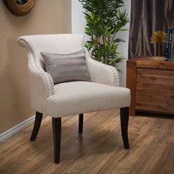 Christopher Knight Home Filmore Fabric Arm Chair, Light Beige -Amazon Store 5100X0Ta12L