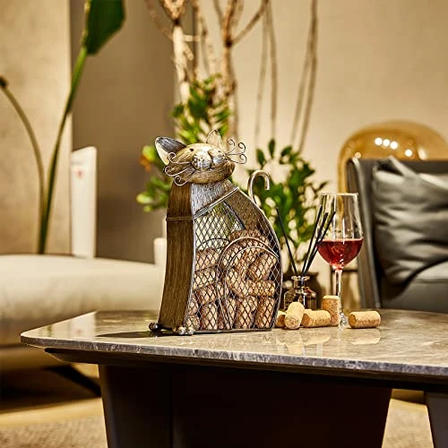Yawill Cat Wine Cork Holder, 11.25" H Metal Adorable Cat Decorative Cork Holder And Cork Storage, Unique Gift For Cat Lovers And Wine Lovers, Holds About 50 Wine Corks 6 Yawill Cat Wine Cork Holder, 11.25" H Metal Adorable Cat Decorative Cork Holder And Cork Storage, Unique Gift For Cat Lovers And Wine Lovers, Holds About 50 Wine Corks - Image 4