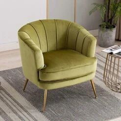 Artechworks Modern Velvet Barrel Chair Accent Armchair With Golden Legs For Living Room Bedroom Home Office, Channel Tufted Back Club Chair, Grass Green 29 Artechworks Modern Velvet Barrel Chair Accent Armchair With Golden Legs For Living Room Bedroom Home Office, Channel Tufted Back Club Chair, Grass Green -Amazon Store 5106aHzUxHL. AC