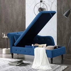 Velvet Chaise Lounge Indoor Chair With Pillow, Button Tufted Right Arm Facing Lounge Chair Bed With Nailhead Trim And Turned Legs, Modern Sleeper Sofa Couch For Living Room Bedroom Office (Rose) -Amazon Store 510Bui4tEYL. AC