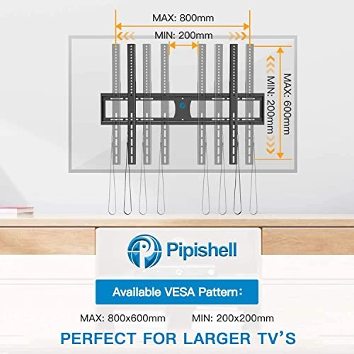 Pipishell Low Profile Fixed TV Wall Mount Bracket Ultra Slim For Most 42-90 Inch LCD OLED QLED 4K Plasma Flat Curved Screen TVs Up To132lbs Max VESA 800x600mm, Fits 16", 18", 24" Wood Studs 6 Pipishell Low Profile Fixed TV Wall Mount Bracket Ultra Slim For Most 42-90 Inch LCD OLED QLED 4K Plasma Flat Curved Screen TVs Up To132lbs Max VESA 800x600mm, Fits 16", 18", 24" Wood Studs - Image 4