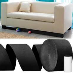 32.8 Feet Under Sofa Toy Blocker,Adjustable Gap Bumper,Sectional Connectors For Sliding Sofas,Bumper Guard For Avoid Things Sliding Under Couch & Furniture(Include 19.6" Adhesive Mounting Strap)
