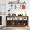 Tribesigns Buffets & Sideboards Buffet Table Bar Cabinet With 4 Mesh Doors, Farmhouse Buffet Cabinet Bar Sideboard With Storage Open Shelf, Wood Kitchen Buffet Storage Cabinet For Dining Room -Amazon Store 510kYDPwvhL