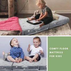 MeMoreCool Foldable Floor Mattress For Kids, Star Glow In The Dark Toddler Floor Nap Mat For Sleeping Daycare, Small Child Foldable Mattress Floor Bed, Trifold Futon Portable Tri Folding Mattress -Amazon Store 510w29ONfNL