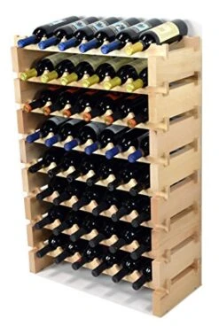 SfDisplay.com,LLC. Modular Wine Rack Beechwood 24-72 Bottle Capacity 6 Bottles Across Up To 12 Rows Newest Improved Model (48 Bottles - 8 Rows)