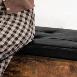 HOOBRO Storage Bench With Storage,End Of Bed Bench, Entryway Bench With Leather Seat, Flip Top Storage Chest, Bed End Stool In Hallway Living Room Bedroom, Supports 220 Lb, Rustic Brown BF97CW01G2 -Amazon Store 511Lv955L0L