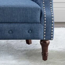 Rosevera Chancy Reading Small Armchair Arm Living Set Accent Club Room Barrel Chairs Bedroom Loveseat, Standard, Blue Sofa -Amazon Store 511PtdGRsKL