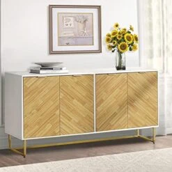 Modern Sideboard Buffet Cabinet, 55’’ Kitchen Buffet Storage Cabinet With Doors, White Sideboards And Buffets With Storage, Sideboards Storage Cabinet With Gold Metal Legs, Credenzas For Living Room 20 Modern Sideboard Buffet Cabinet, 55’’ Kitchen Buffet Storage Cabinet With Doors, White Sideboards And Buffets With Storage, Sideboards Storage Cabinet With Gold Metal Legs, Credenzas For Living Room -Amazon Store 511RoEzcXCL. AC