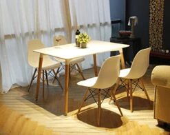 GIA Contemporary Armless Dining Chair, Qty Of 1, White Seat With Wood Legs -Amazon Store 511q37HuxUL