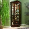 Pulaski Corner Curio, 33 By 24 By 78-Inch, Brown