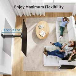 Pipishell Full Motion TV Wall Mount For Most 26-60 Inch Flat & Curved TVs Up To 77 Lbs, Single Articulating Arm, Adjustable Bracket Height, Extension, Max VESA 400x400mm, PIMF9 -Amazon Store 511wC0WKYGL