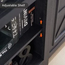 JXQTLINGMU Farmhouse TV Stand For 75 65 Inch TV, Farmhouse & Modern Entertainment Center With Storage Cabinets, 66" Rustic TV Console For Living Room Bedroom, Black 14 JXQTLINGMU Farmhouse TV Stand For 75 65 Inch TV, Farmhouse & Modern Entertainment Center With Storage Cabinets, 66" Rustic TV Console For Living Room Bedroom, Black -Amazon Store 5120dDFikTL