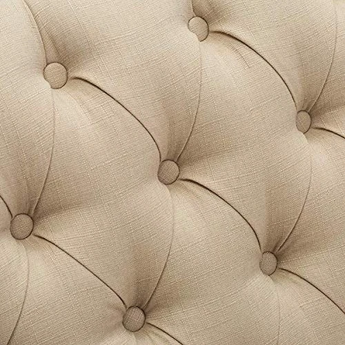 Yongqiang Modern Settee Bench For Dining Room Entryway Upholstered Banquette Button Tufted Loveseat With Wood Legs Khaki 7 Yongqiang Modern Settee Bench For Dining Room Entryway Upholstered Banquette Button Tufted Loveseat With Wood Legs Khaki - Image 5