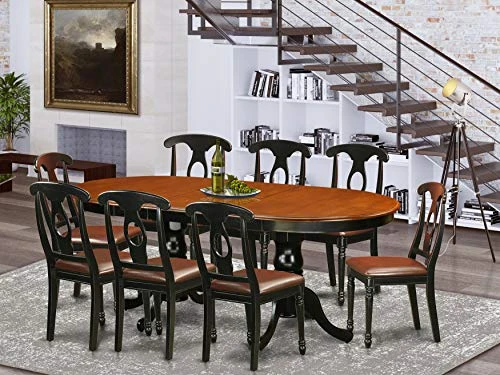 EAST WEST FURNITURE 9 Pc Dining Room Set-Dining Table With 8 Wooden Dining Chairs 3 EAST WEST FURNITURE 9 Pc Dining Room Set-Dining Table With 8 Wooden Dining Chairs