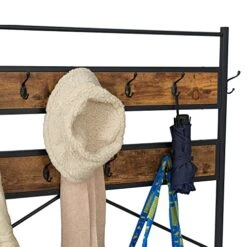Kinsuite Coat Rack With Bench Storage Shelves, Multifunctional Industrial Entryway Hall Tree With 2-Tier Shoes Shelves And Hooks For Living Room Bedroom Cloakroom, Rustic Brown 8 Kinsuite Coat Rack With Bench Storage Shelves, Multifunctional Industrial Entryway Hall Tree With 2-Tier Shoes Shelves And Hooks For Living Room Bedroom Cloakroom, Rustic Brown -Amazon Store 512Qupp4GnL