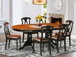 EAST WEST FURNITURE 9 Pc Dining Room Set-Dining Table With 8 Wooden Dining Chairs 24 EAST WEST FURNITURE 9 Pc Dining Room Set-Dining Table With 8 Wooden Dining Chairs -Amazon Store 512VIrDIf6L. AC