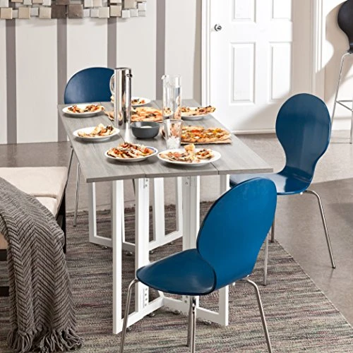 SEI Furniture Driness Drop Leaf Console To Dining Convertible Table, Weathered Gray, White 4 SEI Furniture Driness Drop Leaf Console To Dining Convertible Table, Weathered Gray, White - Image 2