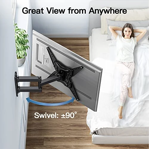 PERLESMITH Full Motion TV Wall Mount For 26-60 Inch TVs, TV Mount With Articulating Arms Swivels Tilt Extension - Wall Mount TV Brackets VESA 400x400 Fits LED LCD OLED 4K TVs Up To 70 Lbs 4 PERLESMITH Full Motion TV Wall Mount For 26-60 Inch TVs, TV Mount With Articulating Arms Swivels Tilt Extension - Wall Mount TV Brackets VESA 400x400 Fits LED LCD OLED 4K TVs Up To 70 Lbs - Image 2