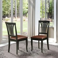 East West Furniture AVC-SBR-LC Avon Dining Chairs - Faux Leather Upholstered Wood Chairs, Set Of 2, Saddle Brown 14 East West Furniture AVC-SBR-LC Avon Dining Chairs - Faux Leather Upholstered Wood Chairs, Set Of 2, Saddle Brown -Amazon Store 512o6Kjl0jL. AC