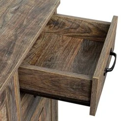 Goujxcy Wood Buffet Sideboard Server Storage Cabinet Console Table With Storage And Adjustable Shelf, Farmhouse Distressed Decorative Cabinet Cupboard For Entryway Kitchen Dining Room (Espresso) -Amazon Store 512t32q70CL