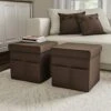 Lavish Home Foldable Storage Cube Ottoman With Pockets – Multipurpose Footrest Organizer For Bedroom, Living Room, Dorm Or RV (Pair, Linen Brown), -Amazon Store 512tFZePajL