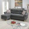Poundex 2 Piece Reversible Sectional, Slate -Amazon Store 512wOFDI5wL
