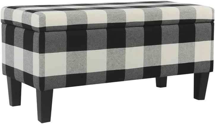 HomePop Textured Large Decorative Storage Bench, Gray And Brown, 36 X 16 X 18 Inches 9 HomePop Textured Large Decorative Storage Bench, Gray And Brown, 36 X 16 X 18 Inches - Image 7