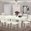 East West Furniture Dining Table Set, 9-Piece, ALGWE9-LWH-W -Amazon Store 5136R0XmANL