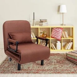 KOMFOTT Convertible Chair Bed, Tri-Fold Sofa Bed With 5-Position Adjustable Backrest & Pillow, Leisure Chaise Lounge Couch With Sturdy Steel Frame For Home & Office, Comfortable Sleeper Chair (Coffee) 12 KOMFOTT Convertible Chair Bed, Tri-Fold Sofa Bed With 5-Position Adjustable Backrest & Pillow, Leisure Chaise Lounge Couch With Sturdy Steel Frame For Home & Office, Comfortable Sleeper Chair (Coffee) -Amazon Store 5139YEqgdrL