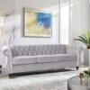 NOSGA Modern Contemporary Sofa Couch With Deep Button Tufting Dutch Velvet, Solid Wood Frame And Wood Legs (Gray) 2 NOSGA Modern Contemporary Sofa Couch With Deep Button Tufting Dutch Velvet, Solid Wood Frame And Wood Legs (Gray) -Amazon Store 513MeKAtRwL