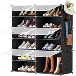 Shoe Rack Organizer,6 Tier Shoe Organizer For Closet, Stackable 24 Pair Covered Shoe Rack Shoe Shelves Shoe Storage Shoe Cabinet For Entryway Bedroom Hallway（White） -Amazon Store 513Owy243VL. AC