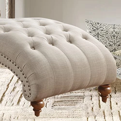 Rosevera Grier Polyester Upholstered Button Tufting Lounge Sofa Chair For Indoor Bedroom, Standard, Linen Beige Chaise 7 Rosevera Grier Polyester Upholstered Button Tufting Lounge Sofa Chair For Indoor Bedroom, Standard, Linen Beige Chaise - Image 5