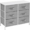 Sorbus Dresser With 6 Drawers - Furniture Storage Tower Unit For Bedroom, Hallway, Closet, Office Organization - Steel Frame, Wood Top, Easy Pull Fabric Bins (6 Drawer - White) -Amazon Store 513holyX17L