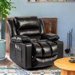 HOMYEDAMIC Recliner Chair Massage Rocker With Heated Modern Ergonomic Lounge 360 Degree Swivel Single Sofa Seat Living Room Lounge Recliners On Clearance Elastic Foam Filling -Amazon Store 513mDc2eGGL. AC