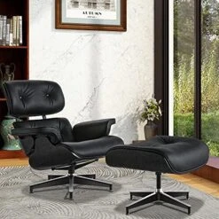 GENERIC Mid Century Lounge Chair With Ottoman, Genuine Leather Classic Modern Chair With 8-Layer Palisander Wood And Aluminum Base For Living Room Office Study Lounge (Palisander And White, Standard Size) 22 GENERIC Mid Century Lounge Chair With Ottoman, Genuine Leather Classic Modern Chair With 8-Layer Palisander Wood And Aluminum Base For Living Room Office Study Lounge (Palisander And White, Standard Size) -Amazon Store 513rz0A8zFL. AC
