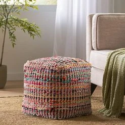 GDFStudio Marcela Hand Woven Fabric Pouf (Ecru) 10 GDFStudio Marcela Hand Woven Fabric Pouf (Ecru) -Amazon Store 5145fCQQHZL