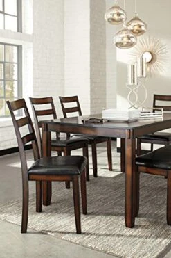 Signature Design By Ashley Coviar 6 Piece Dining Set, Includes Table, 4 Chairs & Bench, Dark Brown -Amazon Store 51460rIQdOL