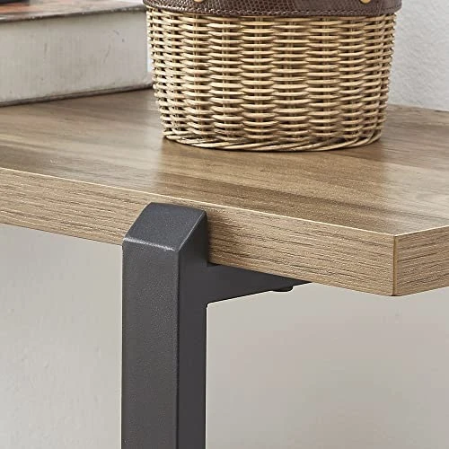 FOLUBAN Industrial Console Sofa Table, Rustic Entryway/Hallway Table With 3-Tier Open Shelf For Living Room, Oak 5 FOLUBAN Industrial Console Sofa Table, Rustic Entryway/Hallway Table With 3-Tier Open Shelf For Living Room, Oak - Image 3