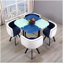 Office Business Hotel Lobby Dining Table Set, Home Dining Room Furniture Set 1 Table 4 Chairs Kitchen Bar Balcony Bedroom Library Billiard Hall Office (Color : Red, Size : Round) -Amazon Store 514DLThMK2S. AC