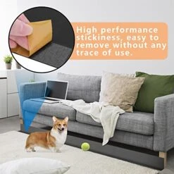 LUCBEI Cuttable PVC Under Couch Blocker, Self-Adhesive Gap Bumper Under Sofa,Toy Blockers For Pets,Stop Things From Going Under Sofa Bed And Other Furniture (Color : A-Black, Size : 3PCS) -Amazon Store 514EPchbSML