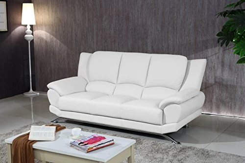 Matisse Milano Contemporary Leather Sofa Set (White) 5 Matisse Milano Contemporary Leather Sofa Set (White) - Image 3