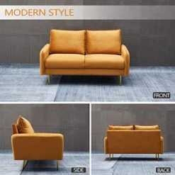 INSTORY Velvet Sofa Set Modern Sofa & Loveseat Set 2 Piece Tufted Couch Set With Metal Legs For Living Room, Office, Bedroom - Ginger 19 INSTORY Velvet Sofa Set Modern Sofa & Loveseat Set 2 Piece Tufted Couch Set With Metal Legs For Living Room, Office, Bedroom - Ginger -Amazon Store 514PTfQ5mnL
