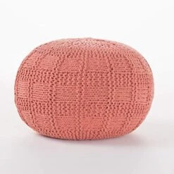 GDFStudio Valentine Hand Knit Fabric Pouf (Ivory) -Amazon Store 514U0e69PlL. AC