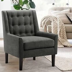 Rosevera Arvada Rosevara Modern Furniture Living Reading Room Comfy Accent Chair For The Bedroom, Standard, Charcoal -Amazon Store 514WiDD64lL. AC