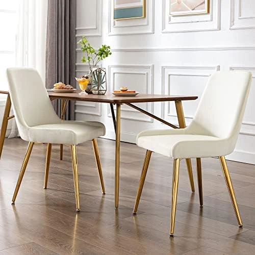 Kmax Velvet Dinning Chairs Mid Century Modern Side Chairs With Golden Legs For Kitchen & Dining Room Guest Room Restaurant, Set Of 2- Grey 10 Kmax Velvet Dinning Chairs Mid Century Modern Side Chairs With Golden Legs For Kitchen & Dining Room Guest Room Restaurant, Set Of 2- Grey - Image 8