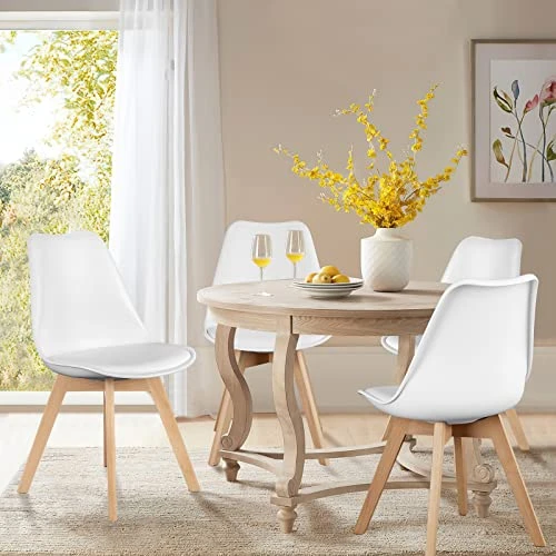 OLIXIS Dining Chairs Set Of 4 Mid-Century Modern Dinning Chairs, Living Room Bedroom Outdoor Lounge Chair PU Leather Cushion And Wood Legs 3 OLIXIS Dining Chairs Set Of 4 Mid-Century Modern Dinning Chairs, Living Room Bedroom Outdoor Lounge Chair PU Leather Cushion And Wood Legs