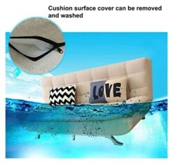 Futon Sofa Bed, Sleeper Sofa Bed For Living Room, Adjustable Convertible Folding Recliner Futon, Modern Fabric Sofa Bed Couch Settee With 2 Soft Cushions ( Color : Beige , Size : 190 X 85 X 90cm ) -Amazon Store 514rHlLCgvL