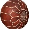 GRAN Handmade Leather Moroccan Pouf Footstool Ottoman | Brown Genuine Leather With Hand Embroidered White Stitching | Unstuffed -Amazon Store 515DWzLHPZL